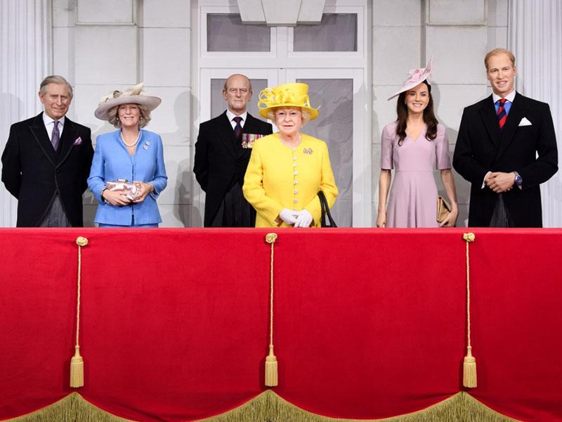 The royal family statues at Madam Tussauds