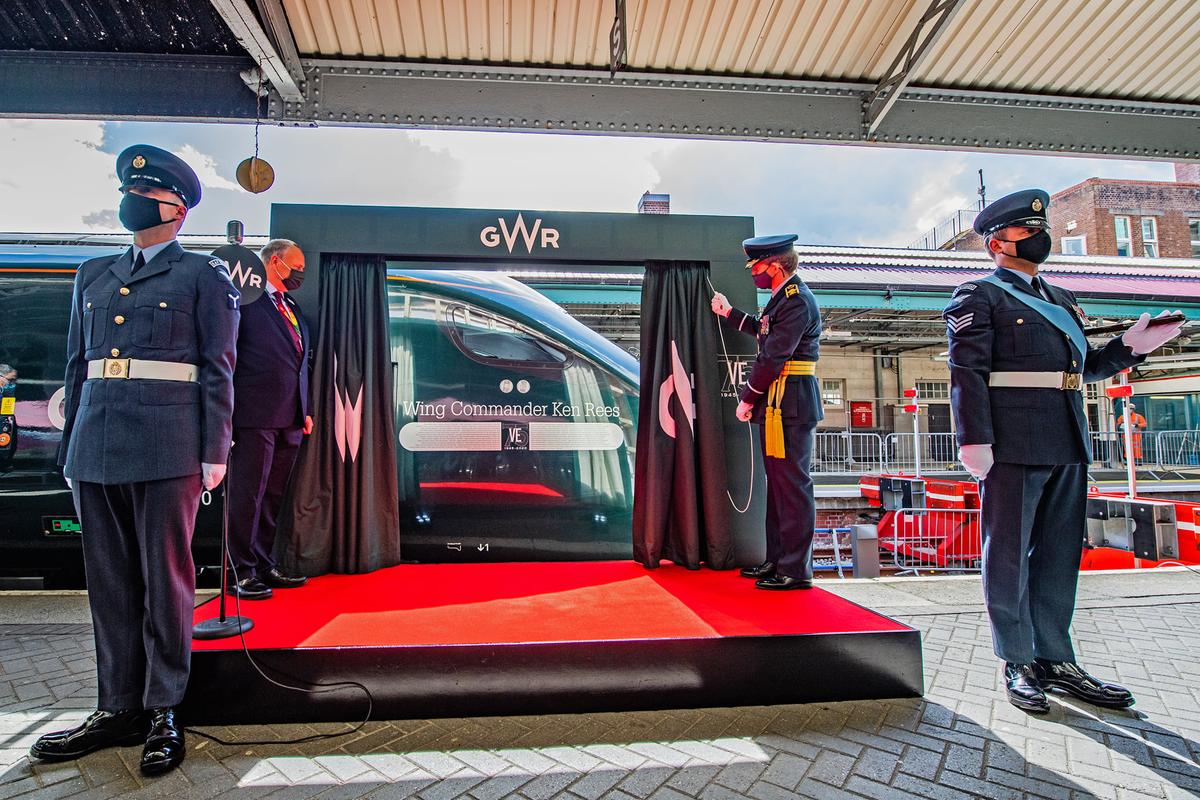 The unveiling of Wing Commander Ken Rees' named train. 