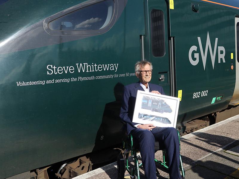Steve Whiteway with his named train