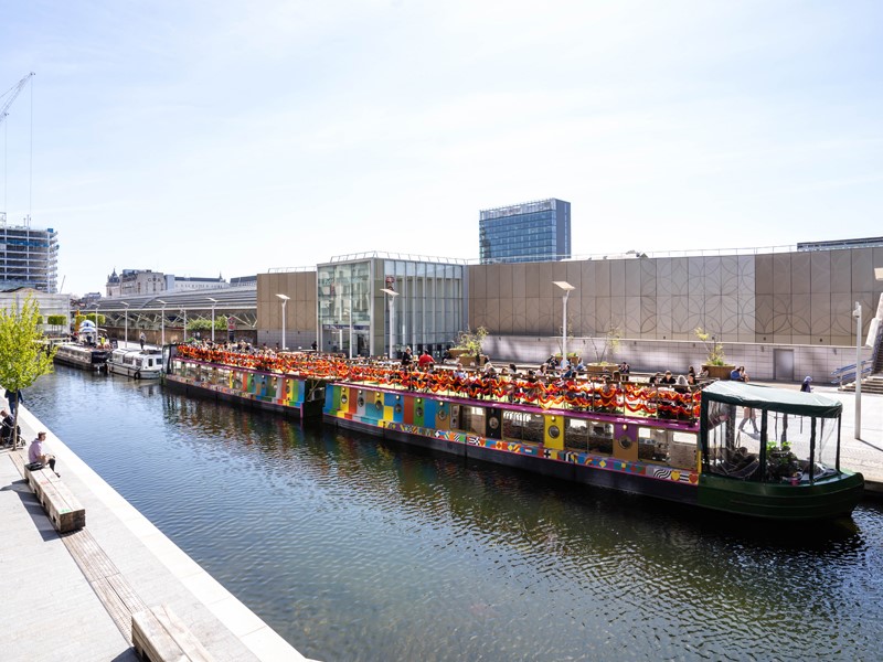 Darcie and May Green restaurant on Grand Union Canal by day
