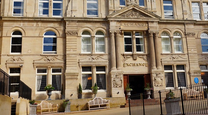 Exterior of the Coal Exchange Hotel in Cardiff.