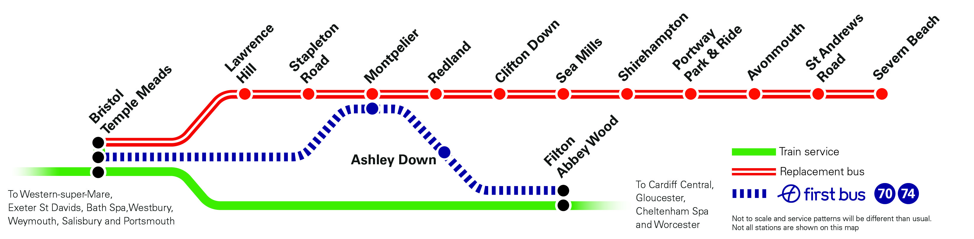 Route map of planned engineering in the Bristol area from Sunday 16 to Thursday 27 August 2026. Full written detail is available on this page.