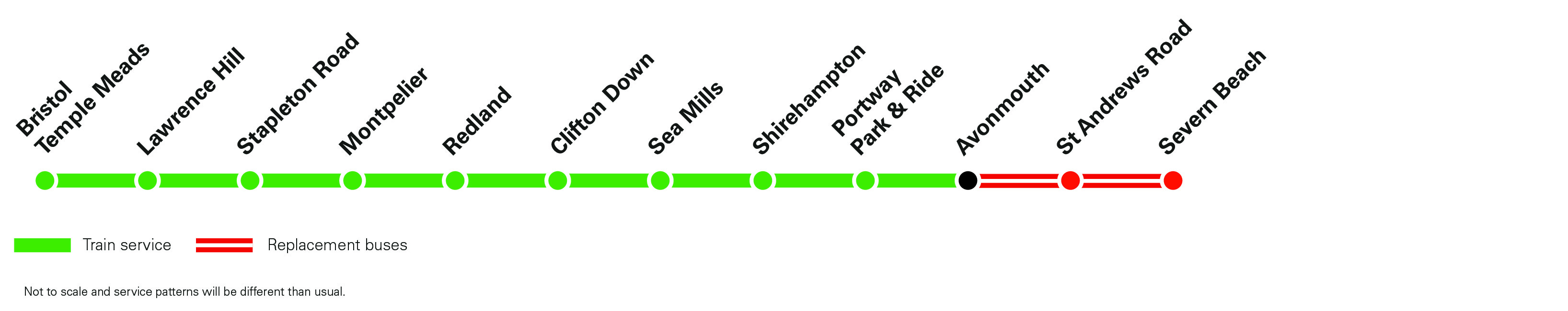 Route map of planned engineering in the Bristol area on Sunday 16 August 2026. Full written detail is available on this page.