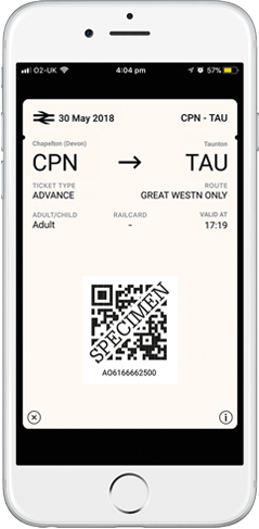 GWR Mobile e-Ticket example