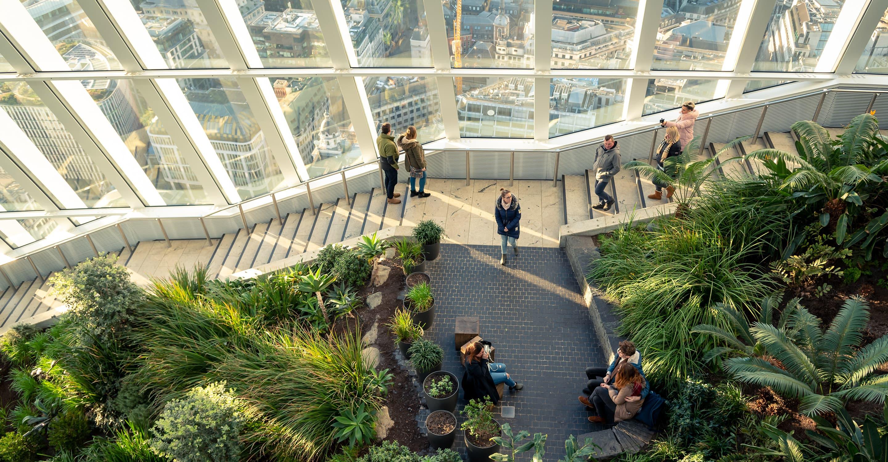 Top-down view of the Sky Garden, London