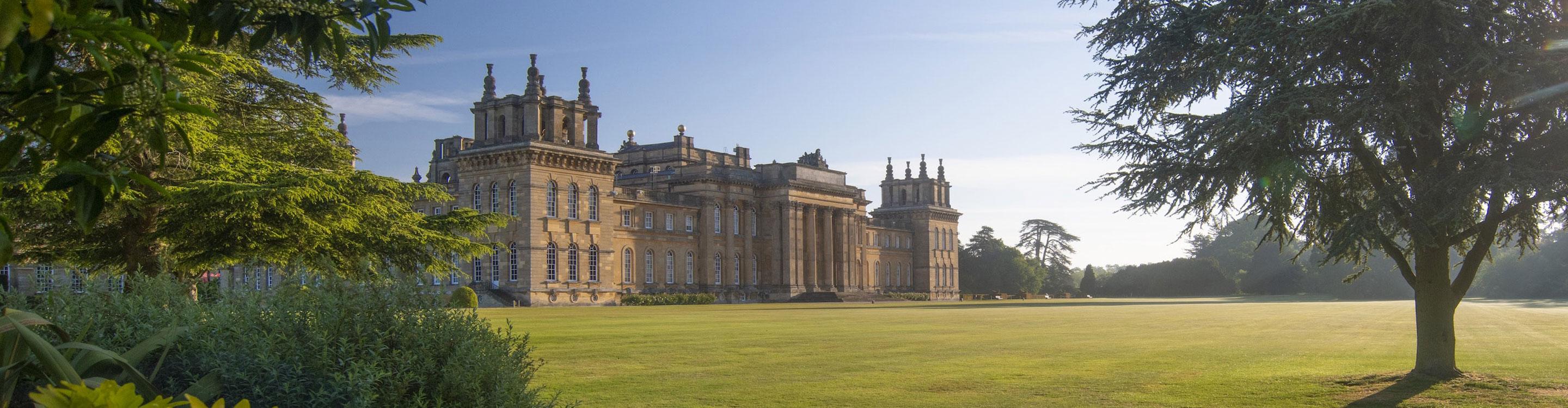Exterior of Blenheim Palace, Great Britain, in the sun