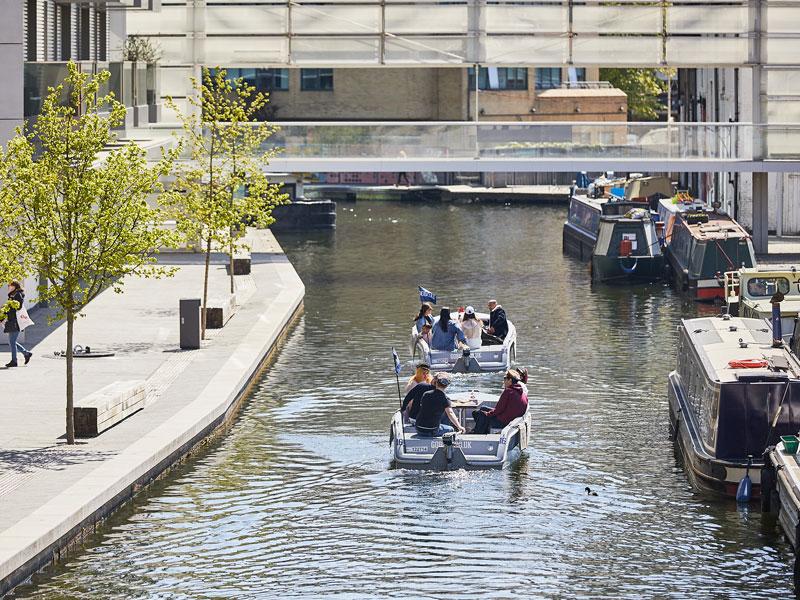 GoBoat self-driving boats on Grand Union Canal in London Paddington