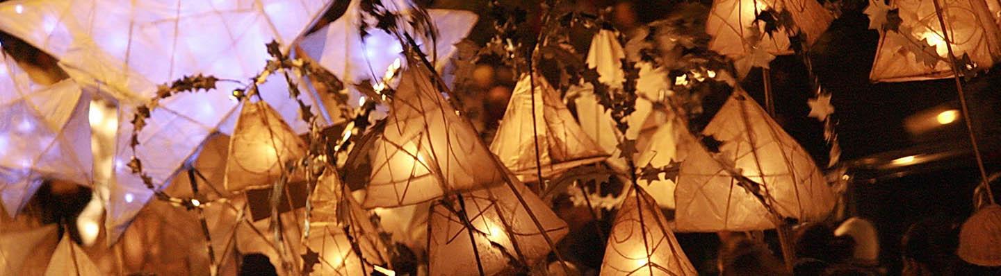 Paper lanterns in Truro city