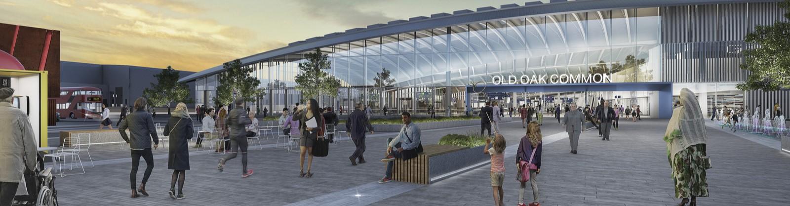 An artist's impression of Old Oak Common Station