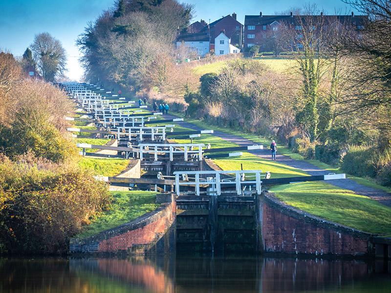 Caen Hill Locks on the Kennet and Avon canal system