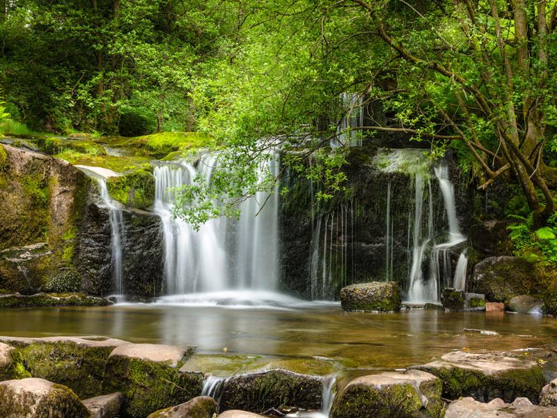 Waterfall in Brecon Beacons National Park, Wales, UK