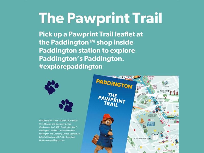 Pawprint trail leaflet offering different routes around the Paddington area