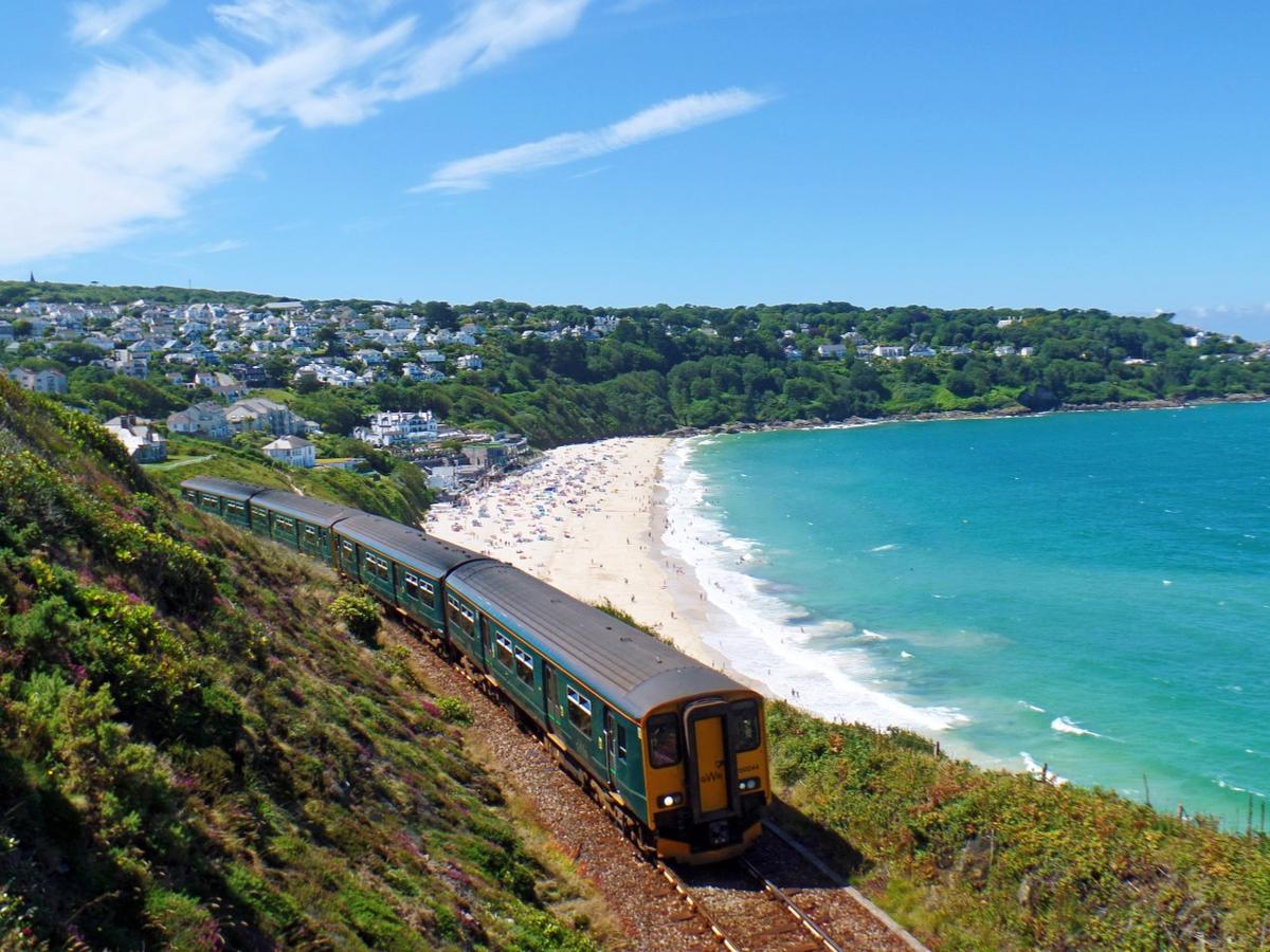 GWR train with Carbis Bay in the background - Photo credit: Mark Lynam