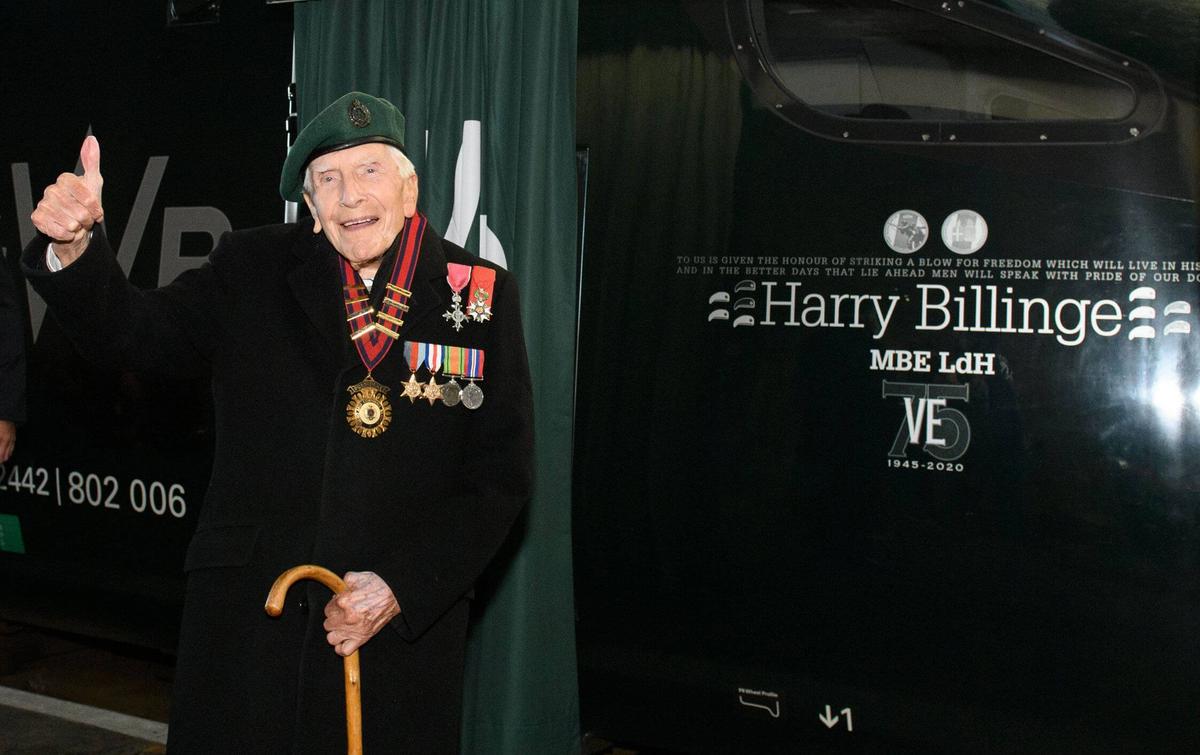 Harry Billinge MBE at his train naming ceremony