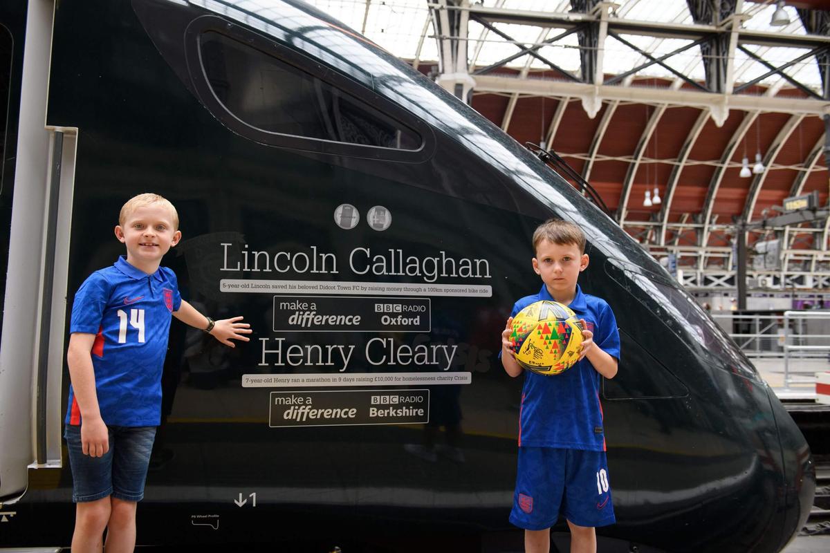 Lincoln Callaghan and Henry Cleary train naming ceremony