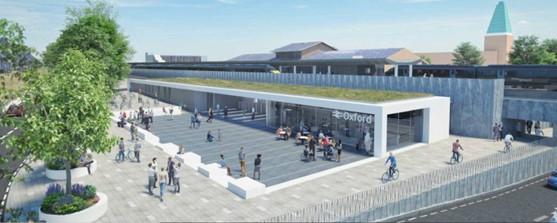 An artists impression of Oxford station after improvements