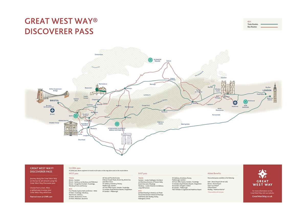 The Great West Way route map